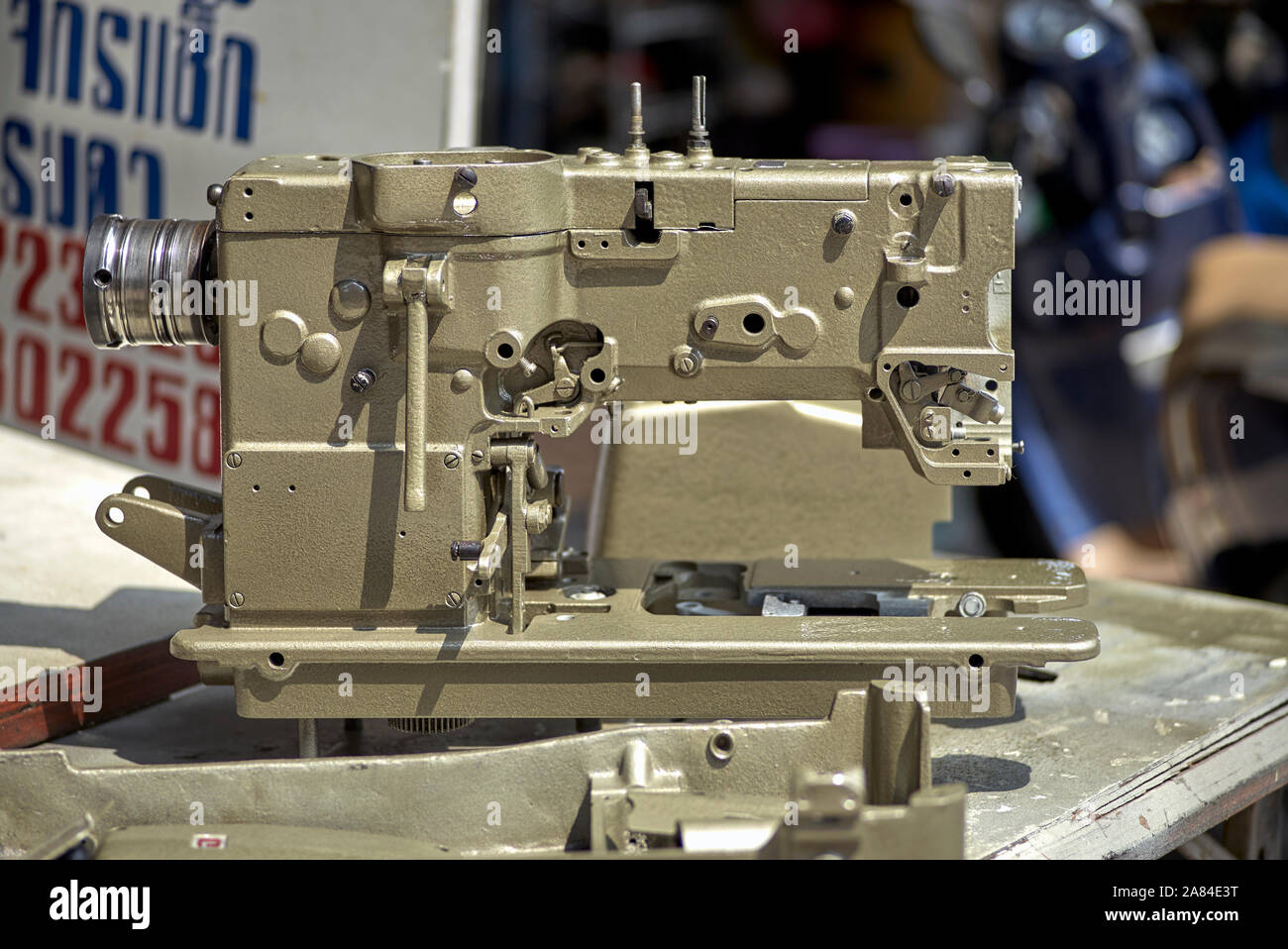 Vintage Nähmaschine. Juki LBH 761 kommerzielle Nähmaschine, Made in Japan Stockfoto