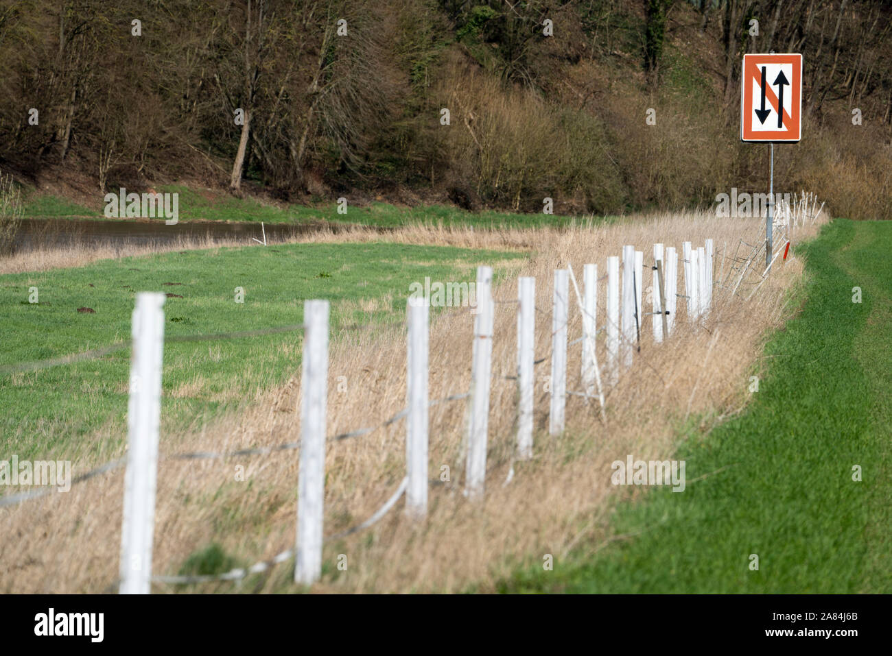 Nautische unterzeichnen, Weser, Oberweser, obere Wesertal, Weserbergland, Nordrhein-Westfalen, Hessen, Deutschland Stockfoto