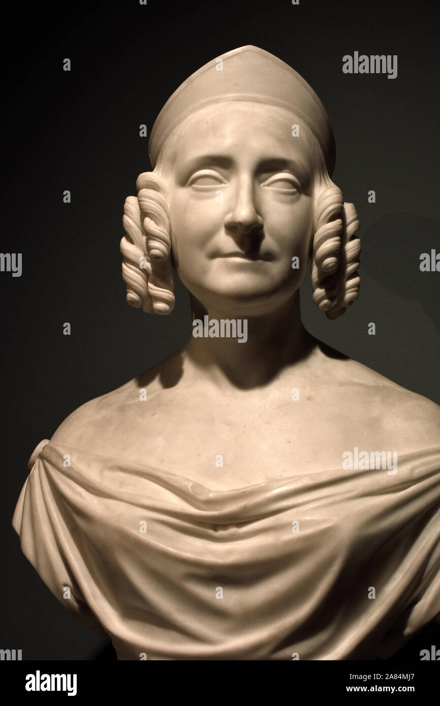 Büste von Anna Pawlowna, Frau Willem II, von Louis Royer, Marmor, 1843 in den Niederlanden. Stockfoto