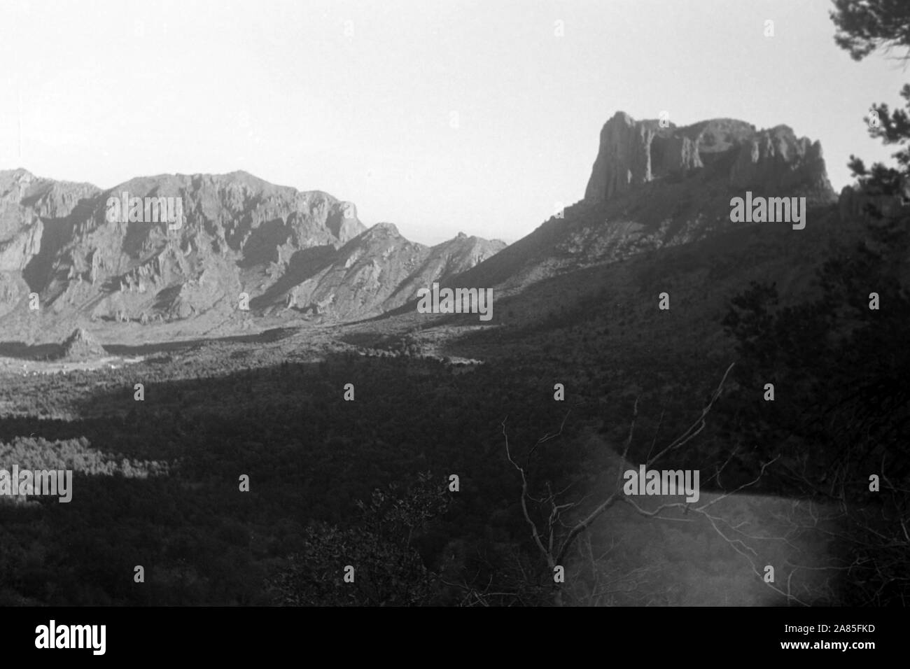 Wanderung im Big Bend Nationalpark, Texas, USA, 1950er. Wandern durch Big Bend National Park, Texas, USA, 1950er Jahre. Stockfoto