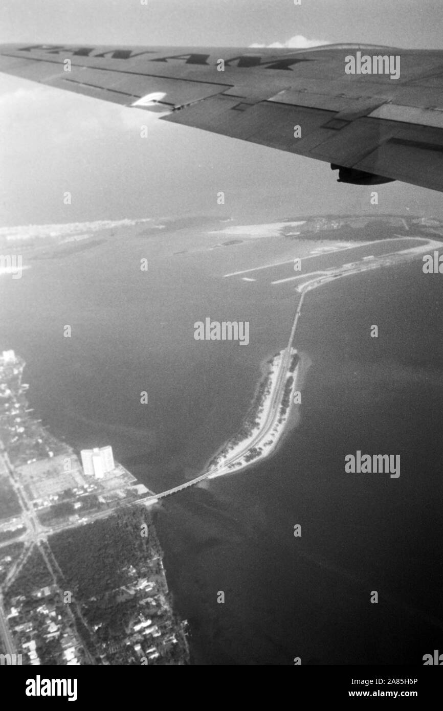 Abflug von Miami, 1960er. Take-off aus Miami, 1960er Jahre. Stockfoto