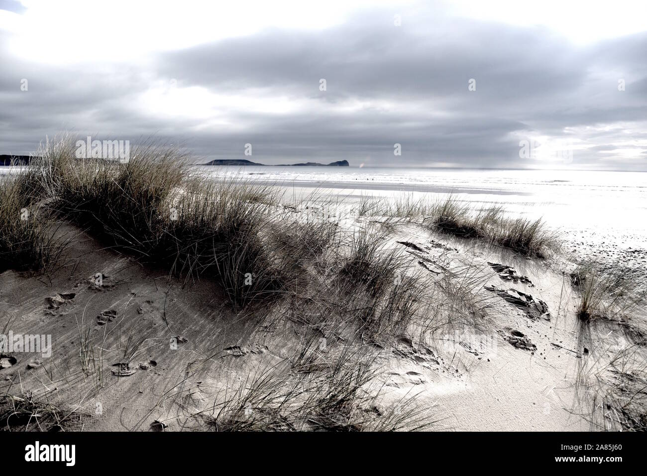 Rhoshilli Strand, Gower Penninsular, Wales Stockfoto