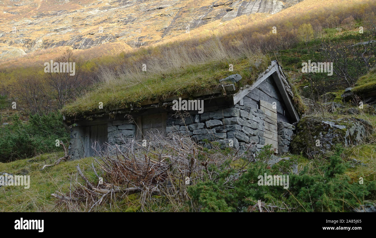 Hütten in Norwegen Norangsdalen Stockfoto