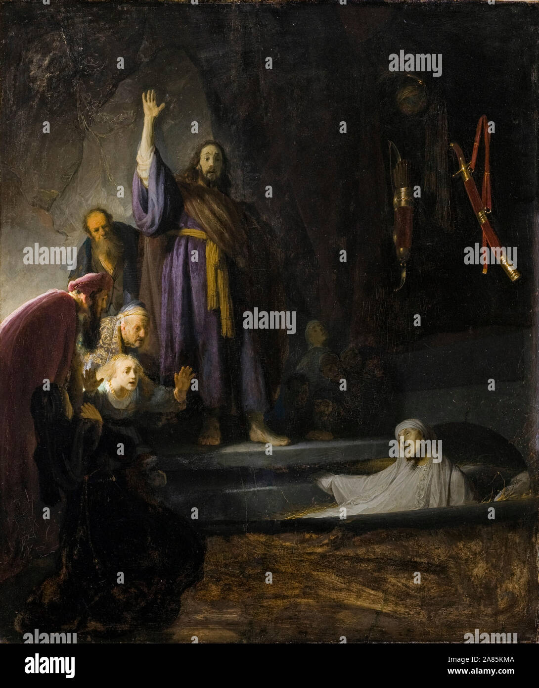 Rembrandt van Rijn, die Auferweckung des Lazarus, Barockmalerei, 1630-1632 Stockfoto