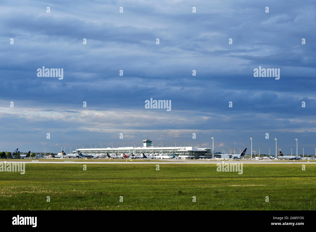 Turm, Terminal, Satellit, Flughafen München, Flughafen München, Flughafen München (MUC), Freising, Ad, München, Bayern, Deutschland, Europa Stockfoto