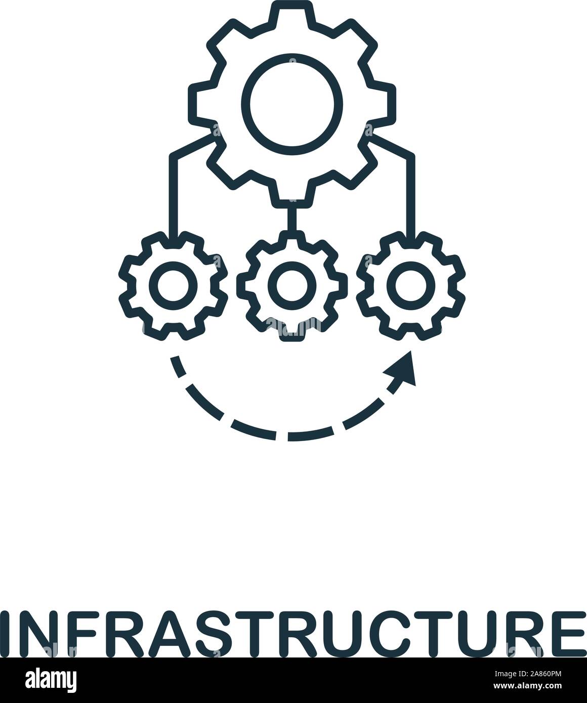 Infrastruktur das Symbol Skizze Stil. Dünne Linie kreative Infrastruktur Symbol für Logo, Grafik Design und mehr Stock Vektor