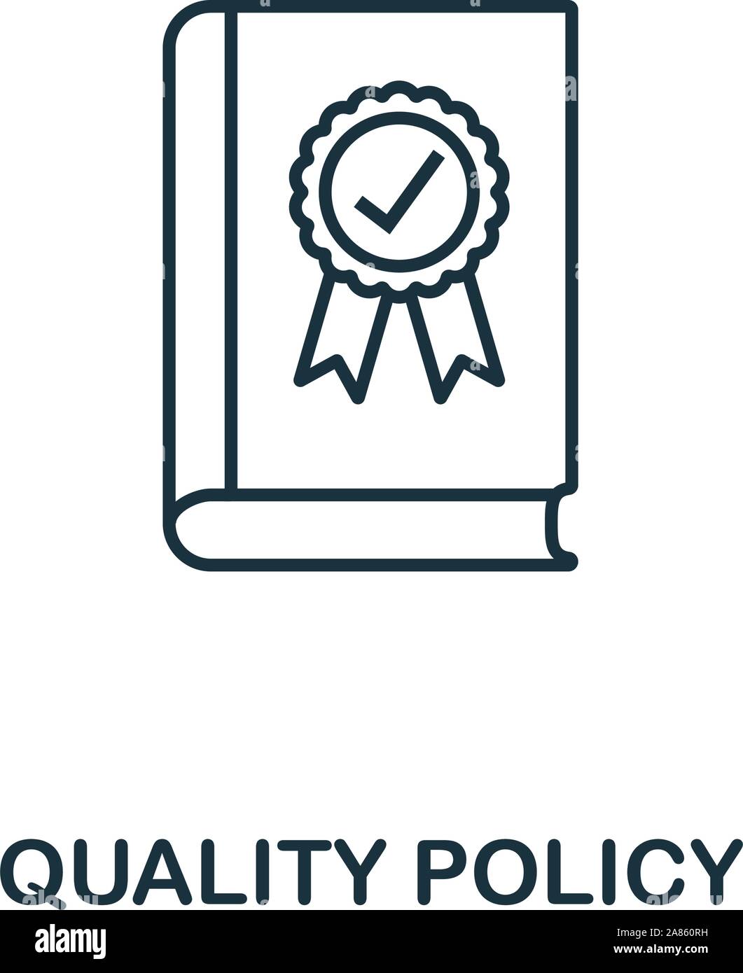 Qualitätspolitik Symbol Umrisse Stil. Dünne Linie kreative Qualitätspolitik Symbol für Logo, Grafik Design und mehr Stock Vektor