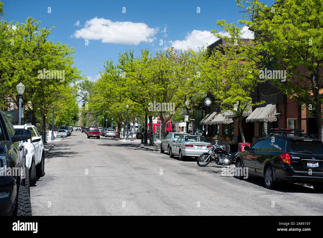 Hyde Park Nachbarschaft Boise, Idaho Stockfoto