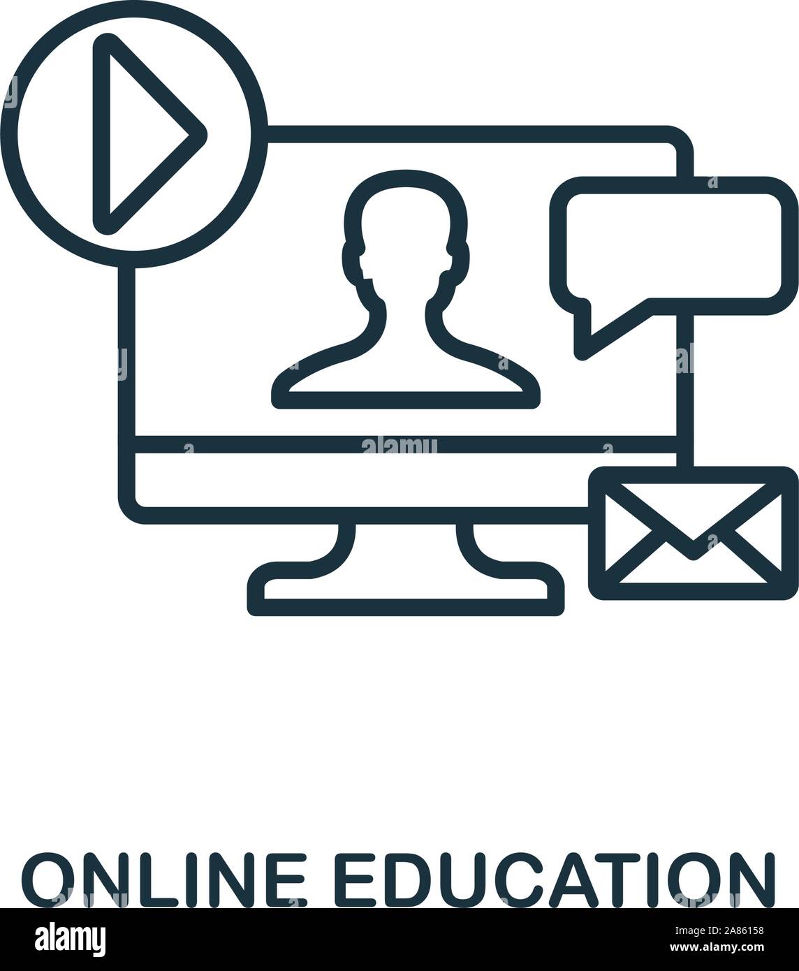 Online Bildung Symbol Umrisse Stil Dunne Linie Kreative Online Bildung Symbol Fur Logo Grafik Design Und Mehr Stock Vektorgrafik Alamy