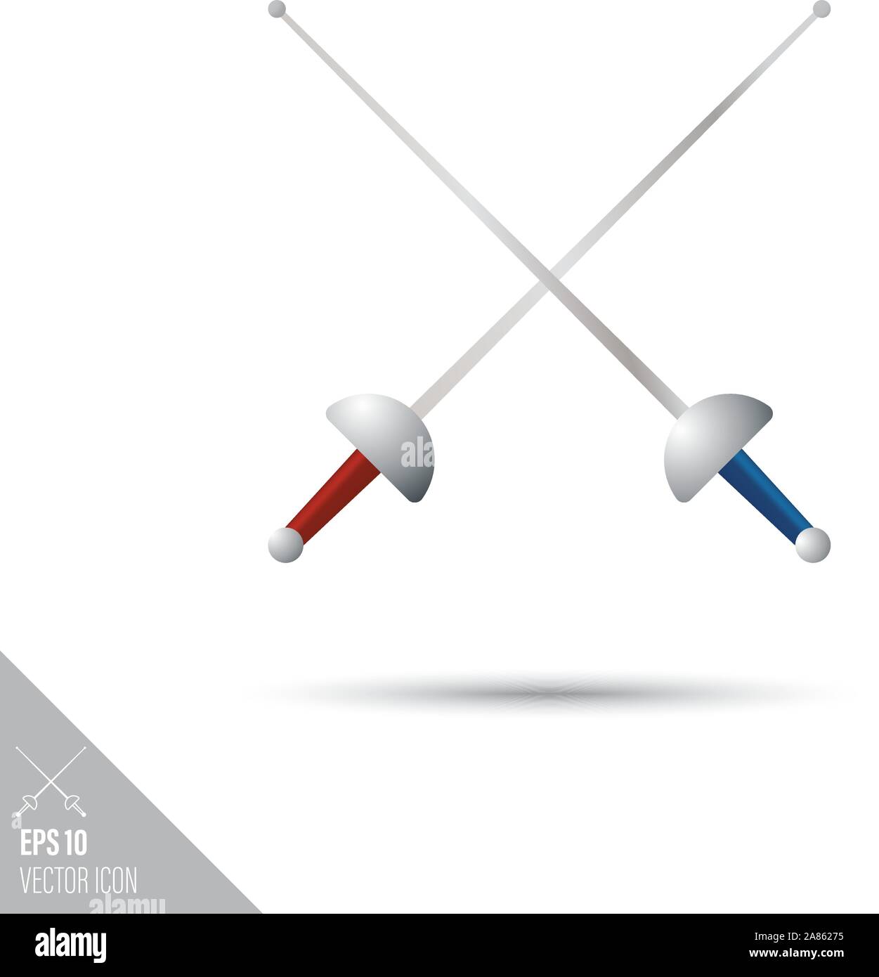 Glatten Stil fechtsport Symbol. Bekämpfung der Sportgeräte Vector Illustration. Stock Vektor