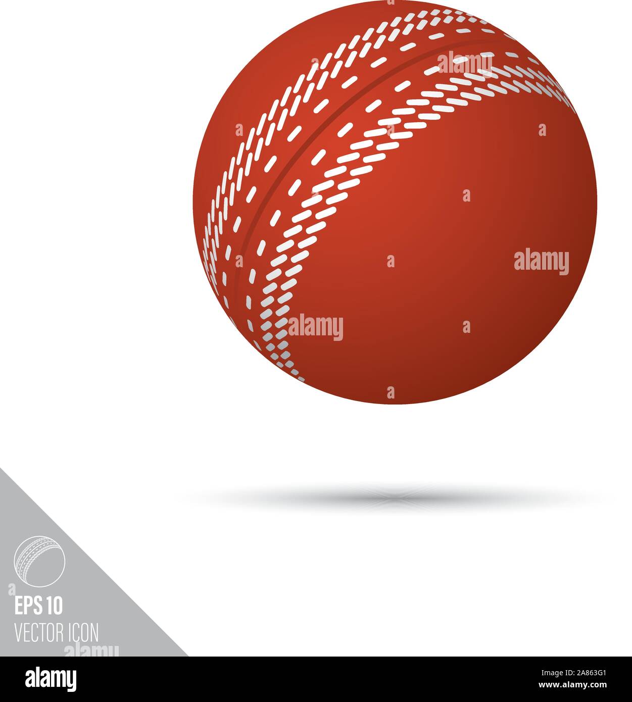 Glatten stil Cricket ball-Symbol. Sportgeräte Vector Illustration. Stock Vektor