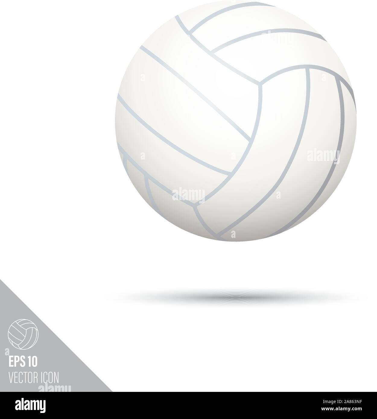 Glatten Stil volleyball ball-Symbol. Sportgeräte Vector Illustration. Stock Vektor