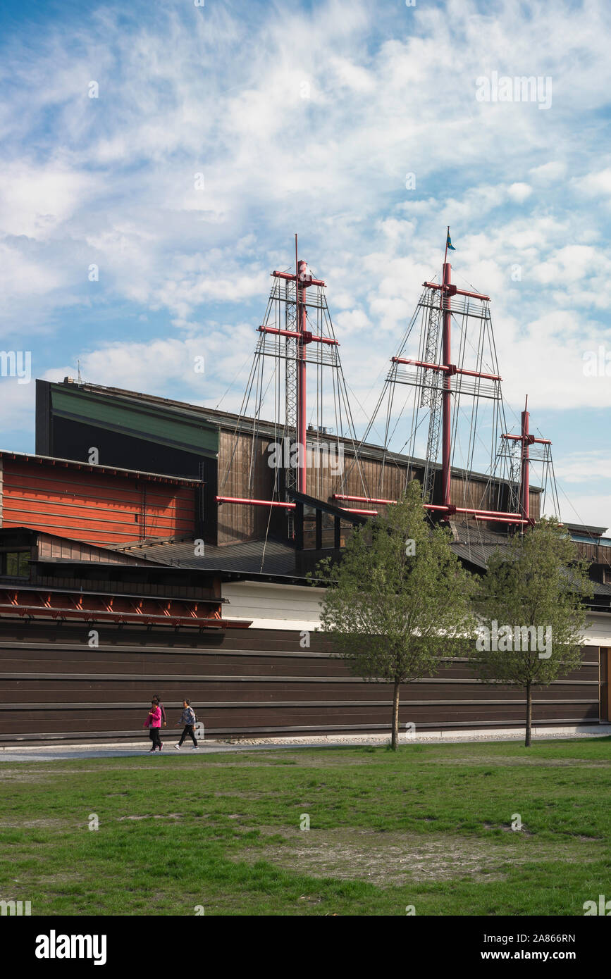 Stockholm Vasamuseet, Ansicht des Vasamuseet (Vasa Museum) Gebäude von Marianne Jakobbäck und Göran Månsson auf Djurgarden Stockholm, Schweden entwickelt. Stockfoto