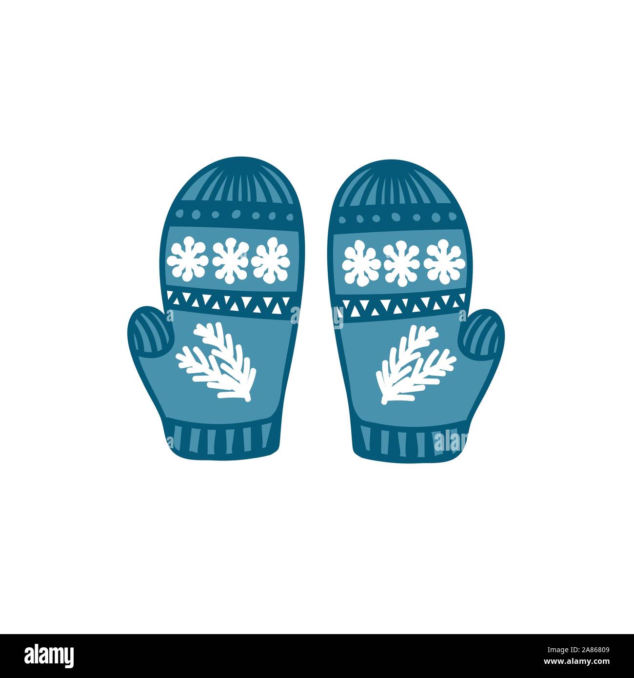 Paar Handschuh. Merry Xmas holiday hand Handschuhe gezeichnet. Vector  Illustration Stock-Vektorgrafik - Alamy