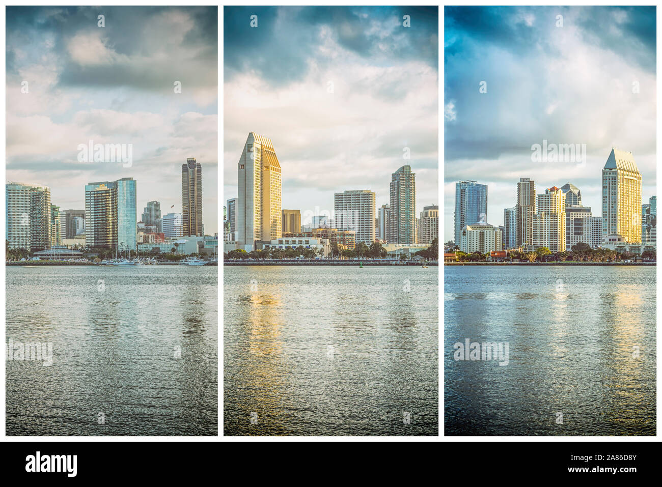 San Diego Skyline und den Hafen von San Diego. Stockfoto