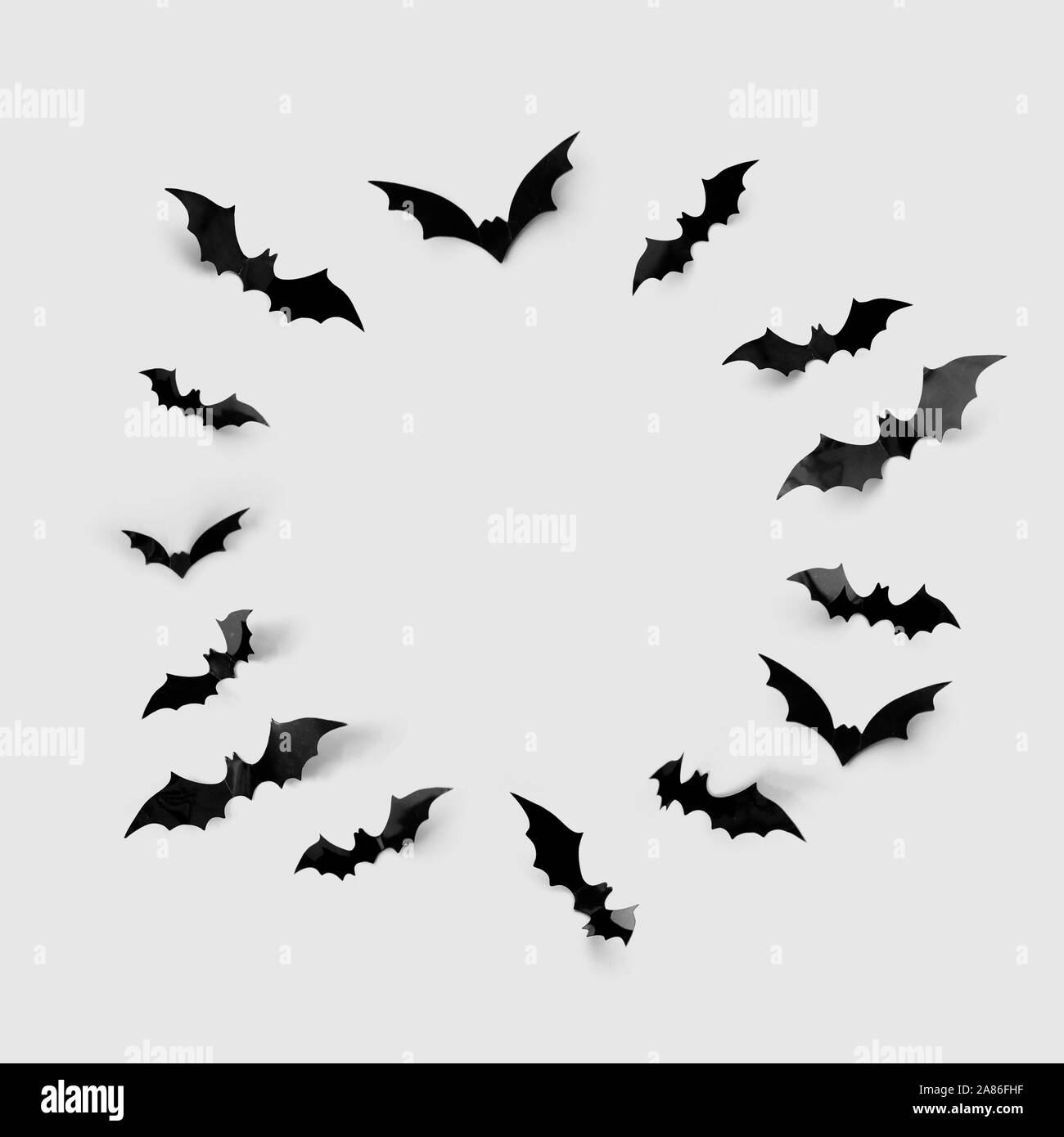 Schwarz halloween Fledermäuse im Kreis Stockfoto
