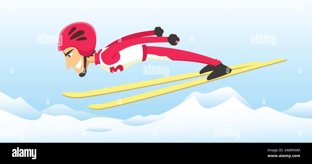 Athlet Skispringen im Winter olympics spiele Stock Vektor