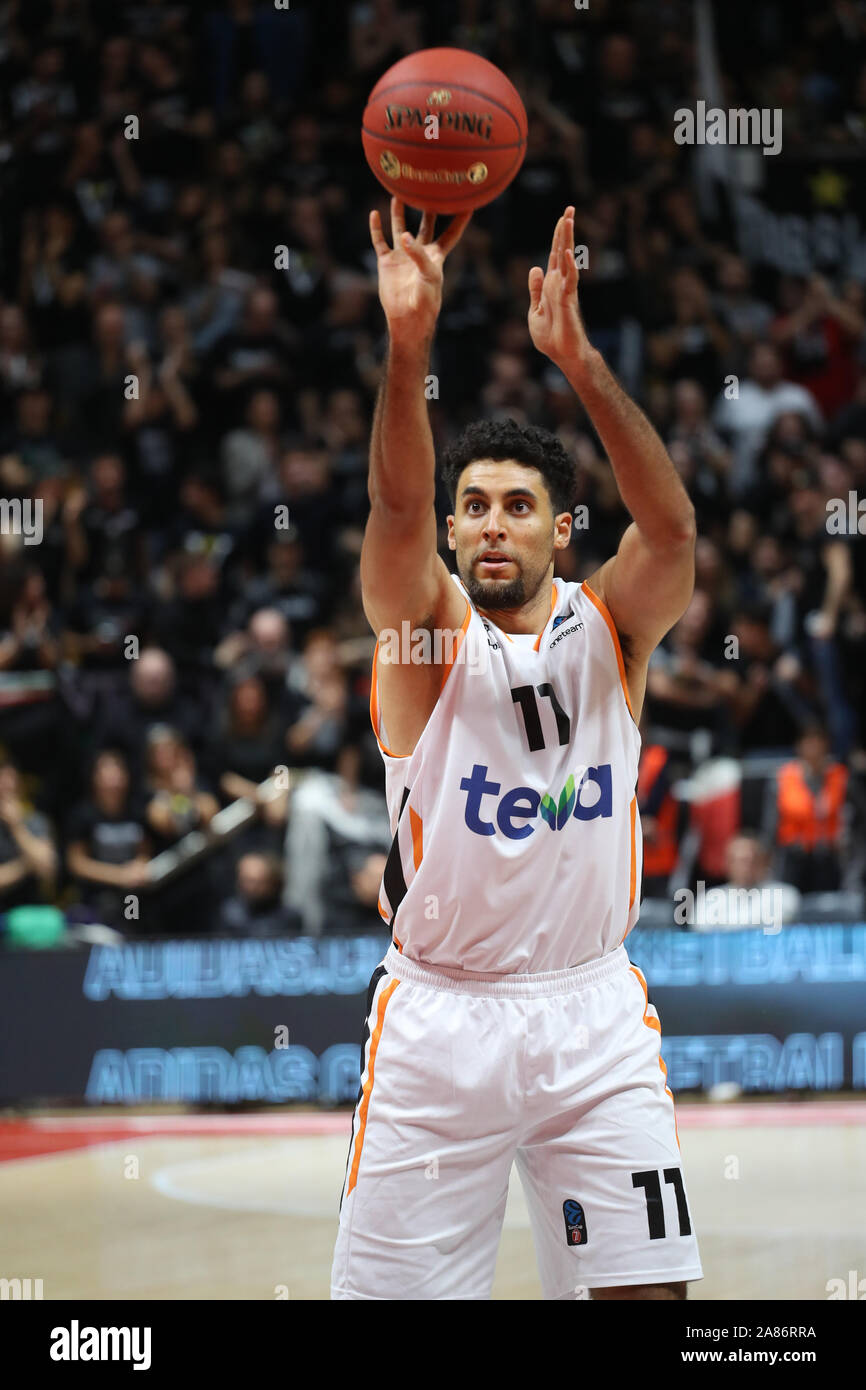 Bologna, Italien. 6 Nov, 2019. Grant jerrett (Ratiopharm Ulm) Während Segafredo Virtus Bologna vs. Ratiopharm Ulm Basketball EuroCup Meisterschaft in Bologna, Italien, 06. November 2019 - LPS/Michele Nucci Credit: Michele Nucci/LPS/ZUMA Draht/Alamy leben Nachrichten Stockfoto