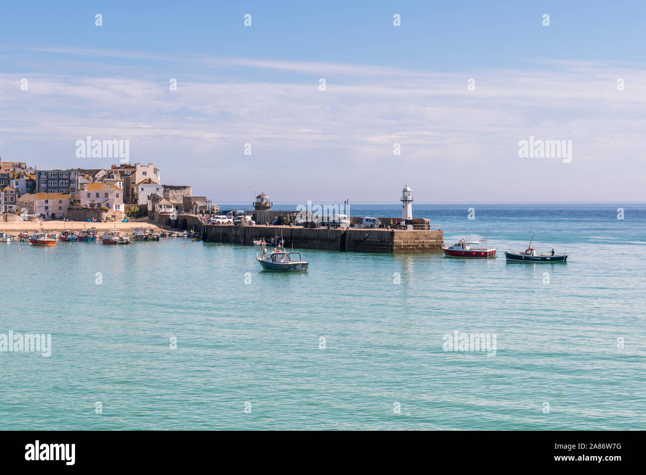 Sommer im beliebten Badeort St. Ives, Cornwall. Stockfoto