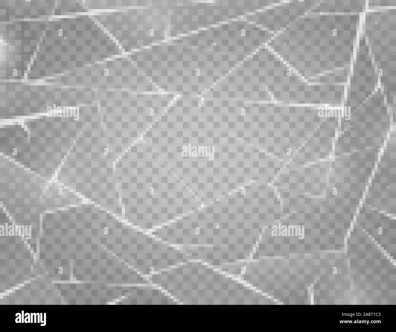 Realistische Risse im Eis. Frozen Glas mit Risse und Kratzer. Vector Illustration. Stock Vektor