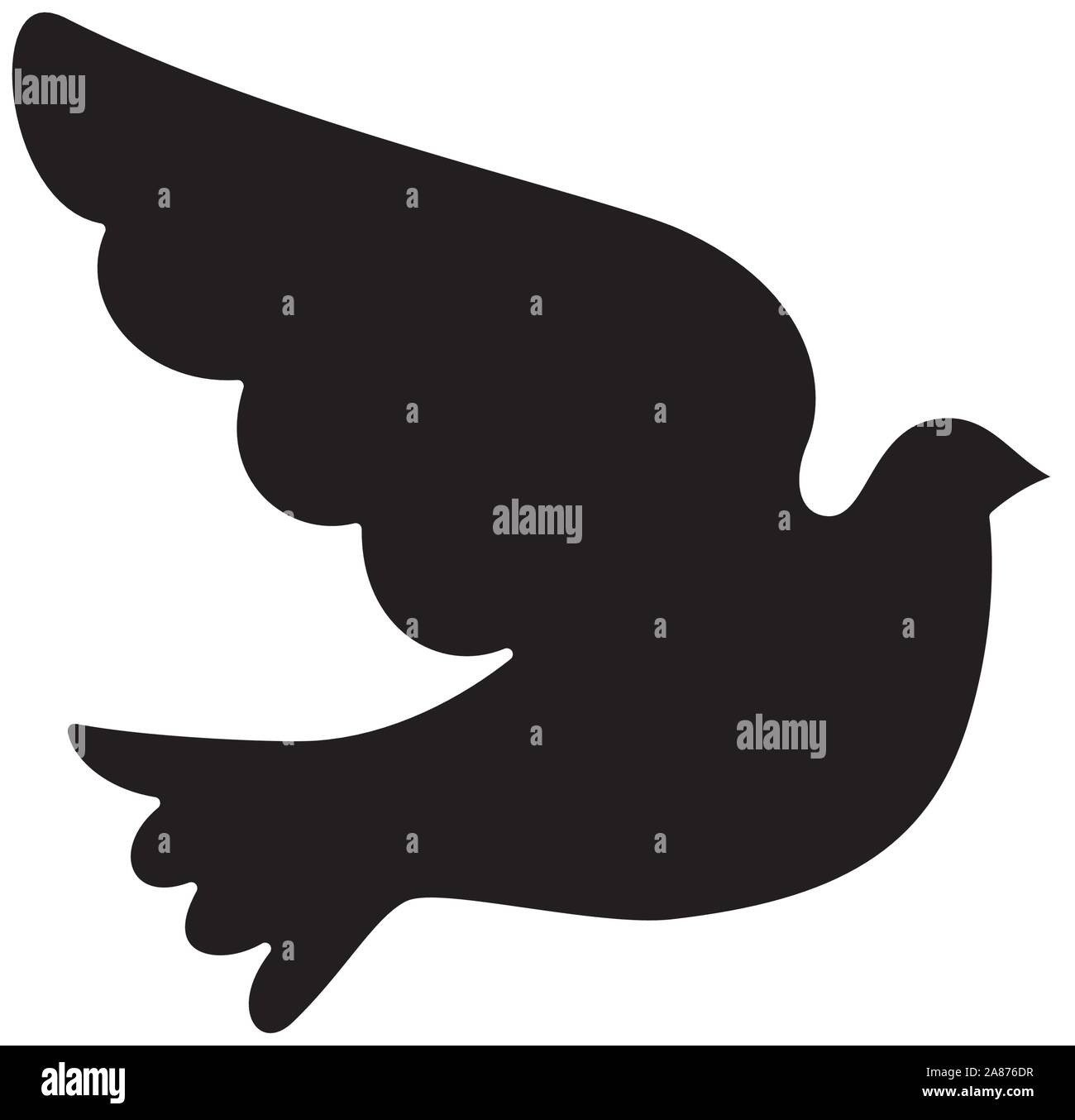 Silhouette von Dove Tier isoliert Symbol Stock Vektor