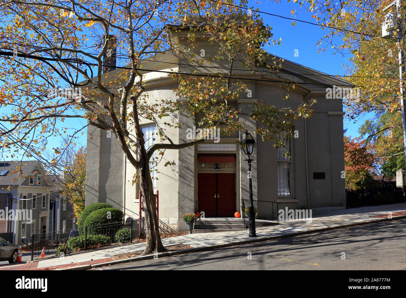 The Players, 400 Benefit Street, Providence, Rhode Island. Außenfassade eines Theaters in Fox Point Stockfoto