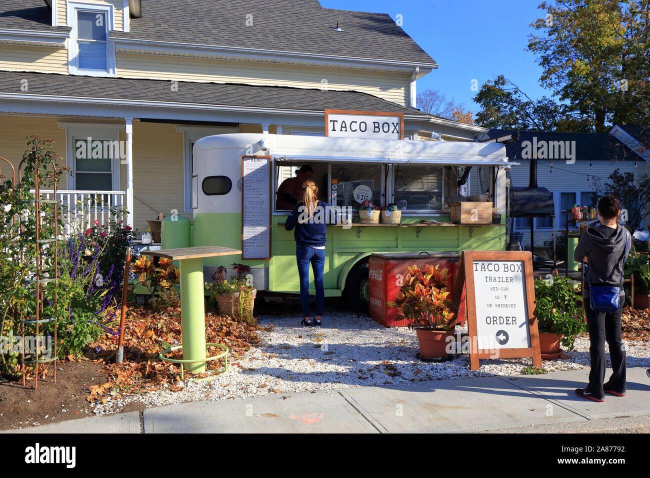 The Taco Box, 75 Child Street, Warren, Rhode Island Stockfoto