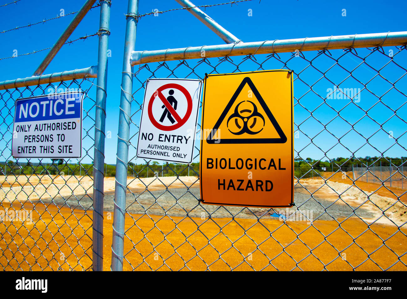 Gehäuse für eine biologische Gefahr Stockfoto