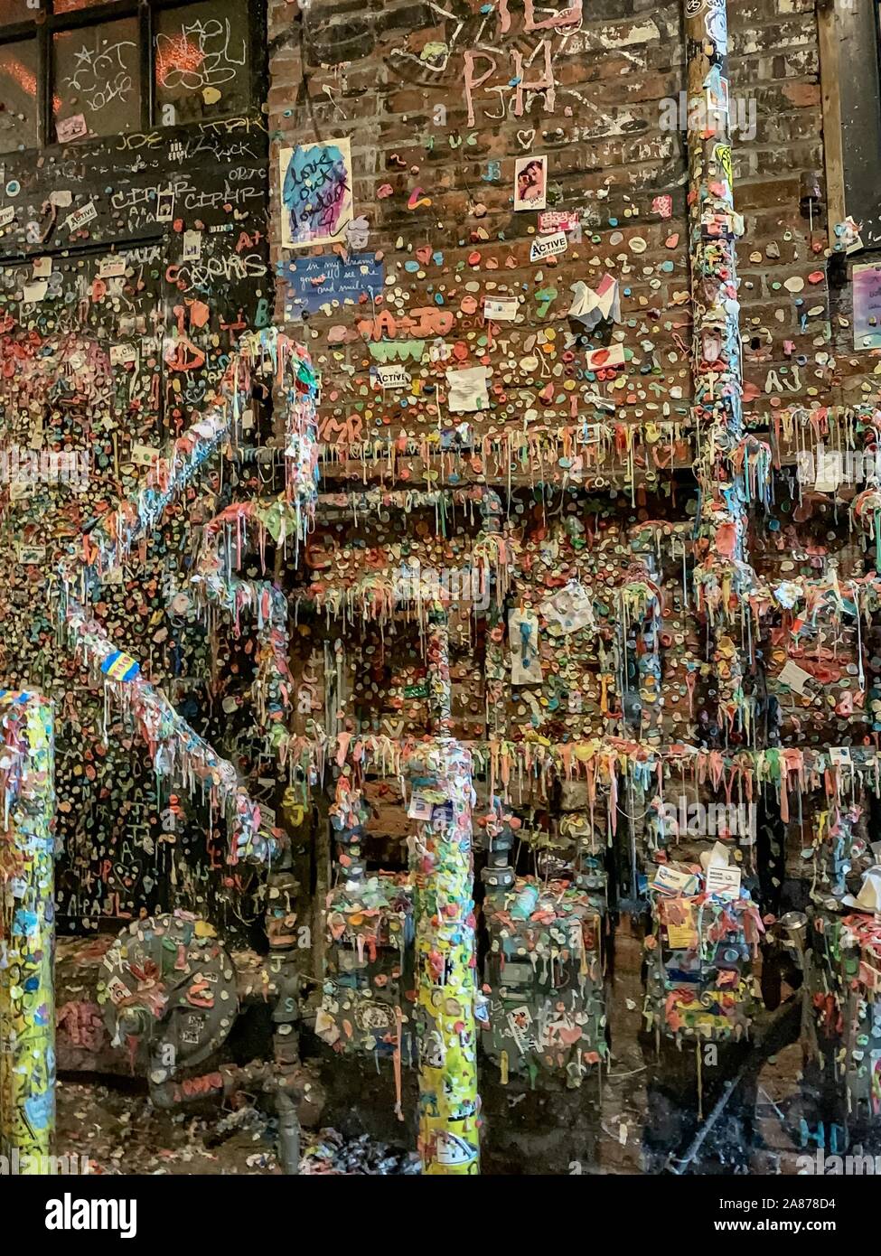 Der Kaugummi Wand in Seattle, Washington Stockfoto