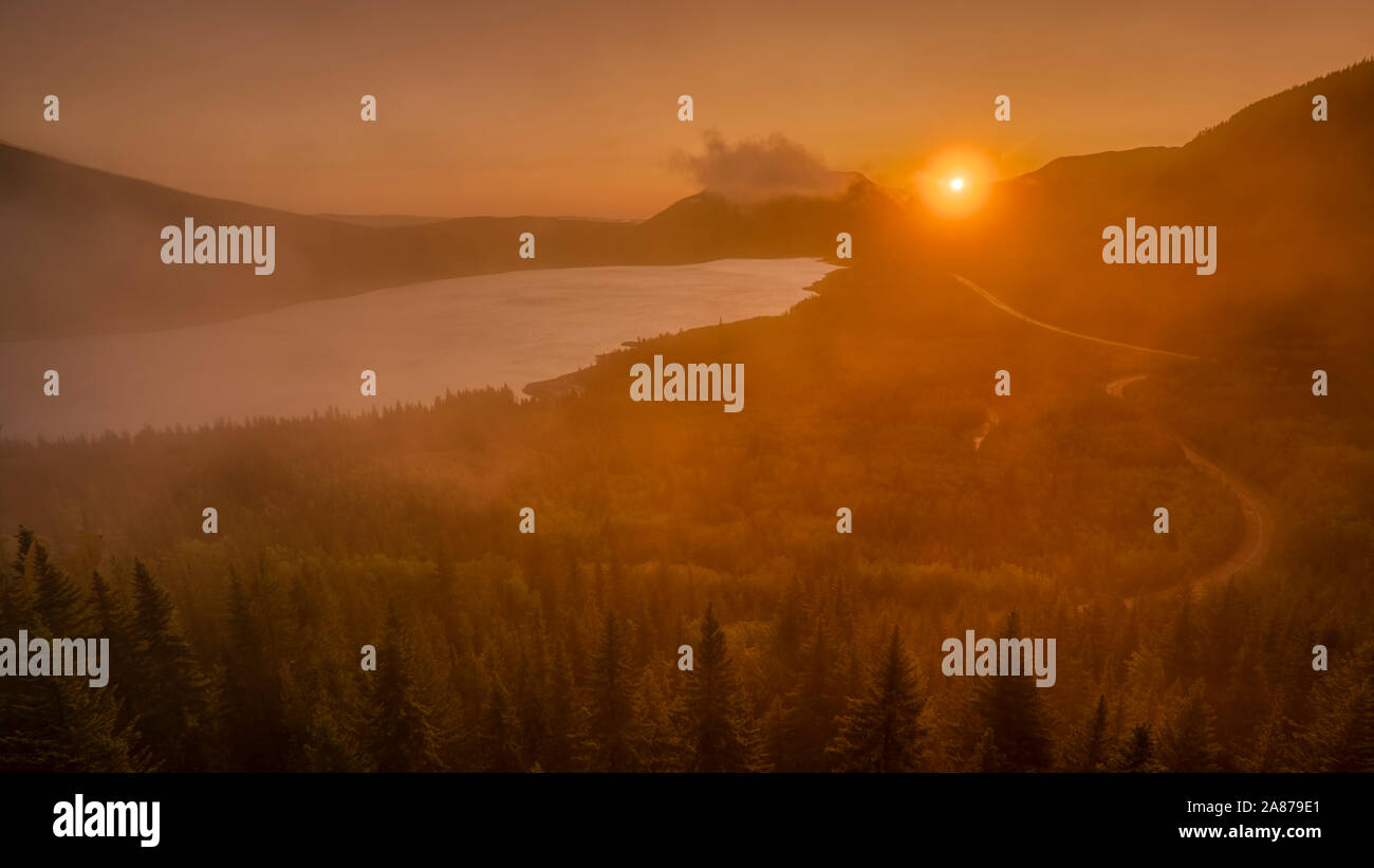 Sonnenaufgang über der Kanadischen Rockies, Kananaskis Country. Stockfoto