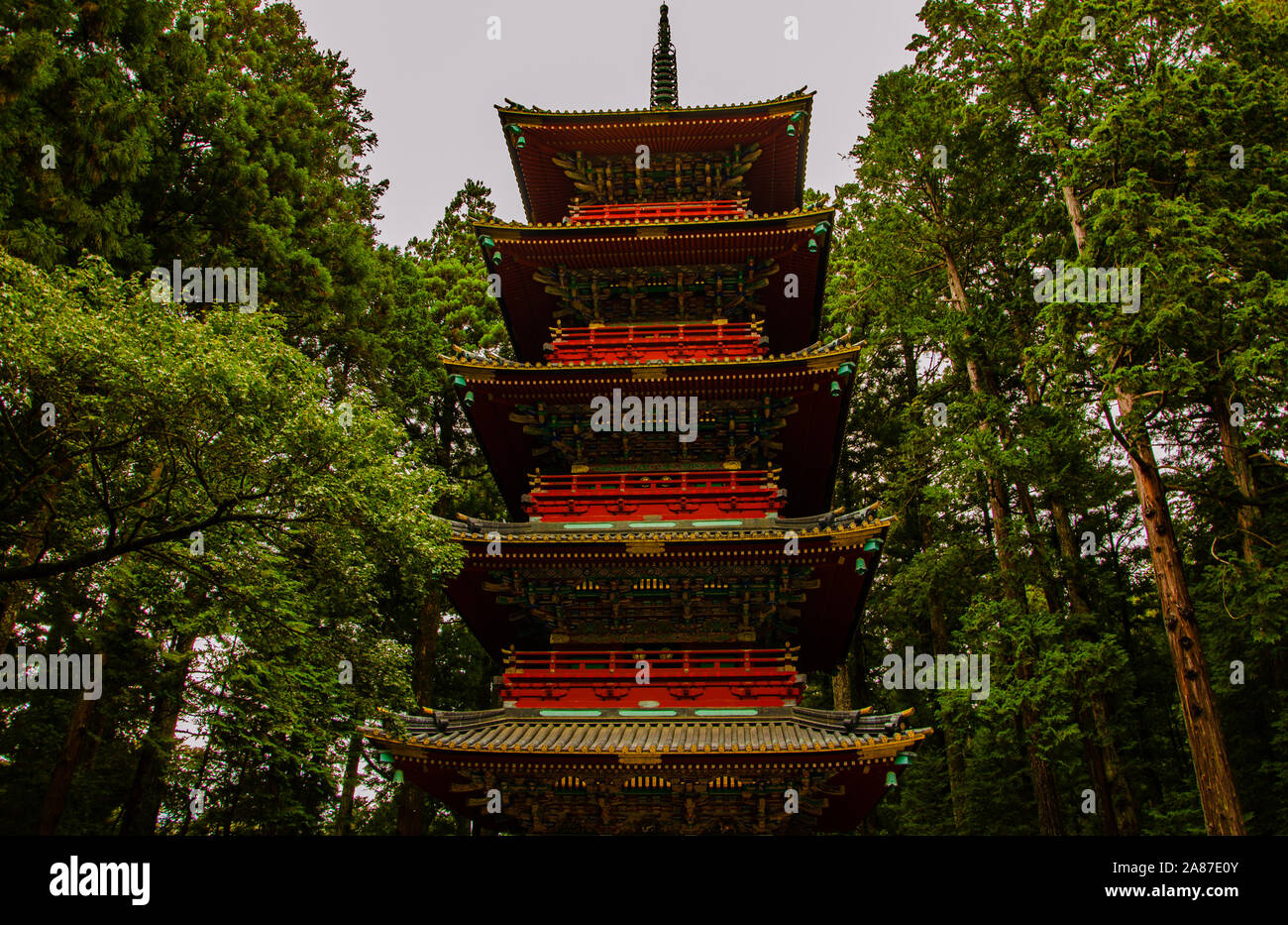 Fünfstöckige Pagode in Nikko, Japan Stockfoto
