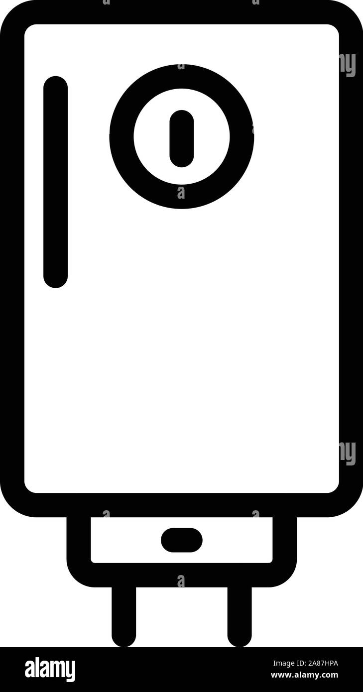 Elektroboiler Symbol, outline Style Stock Vektor