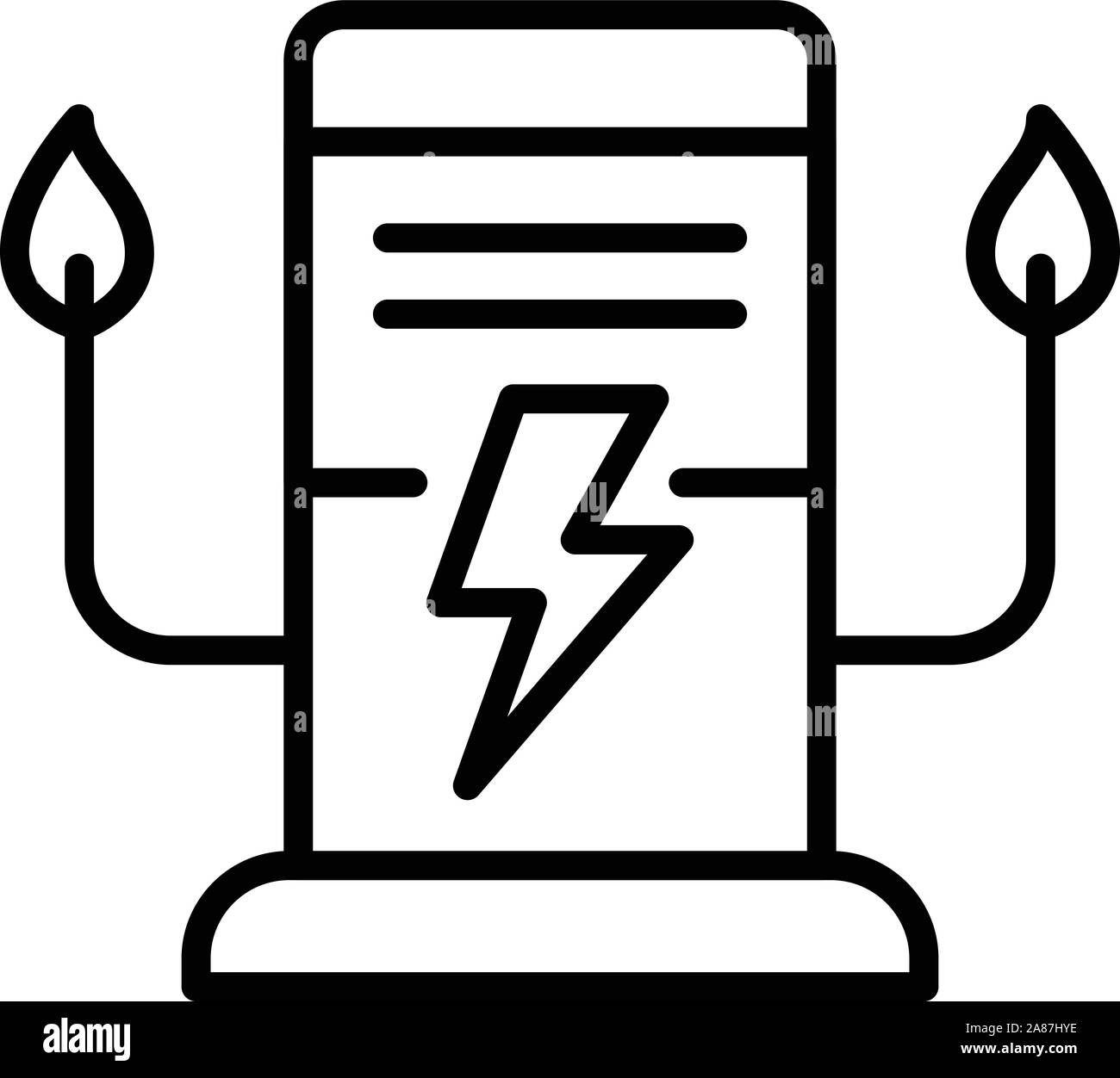 Auftanken für Elektroautos Symbol, outline Style Stock Vektor
