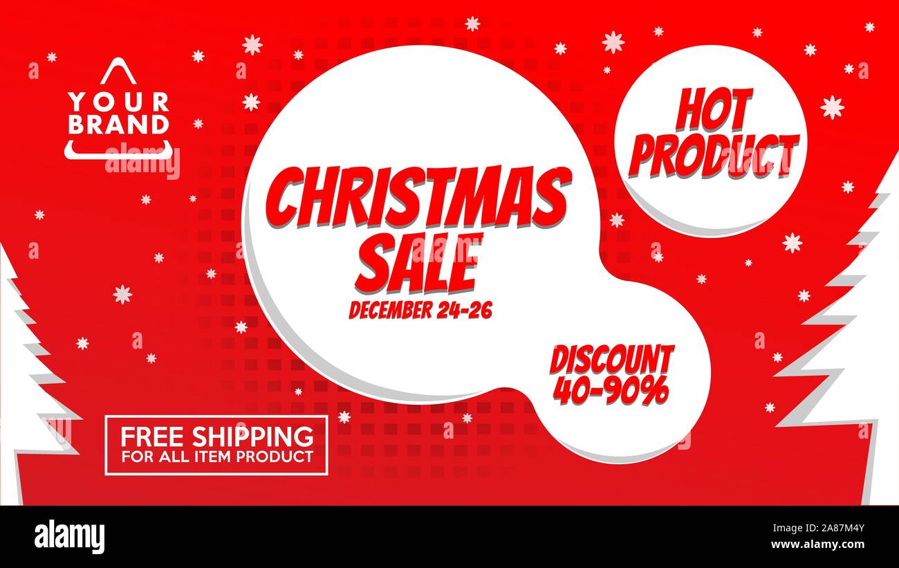 Weihnachten Verkauf Banner Design Vorlage Urlaub Flash Sale Promotion Design Konzept Stock Vektorgrafik Alamy