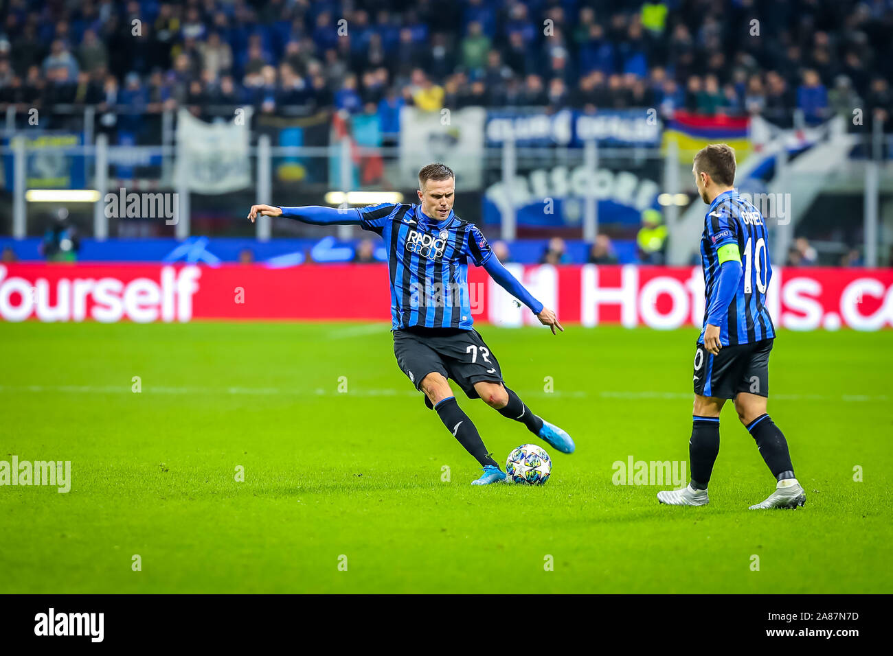 Mailand, Italien. 6 Nov, 2019. josip ilicic (Atalanta bc) während des Turniers runde, Gruppe C, Atalanta vs Manchester City, Fussball Champions League Männer Meisterschaft in Mailand, Italien, 06. November 2019 - LPS/Fabrizio Carabelli Credit: Fabrizio Carabelli/LPS/ZUMA Draht/Alamy leben Nachrichten Stockfoto