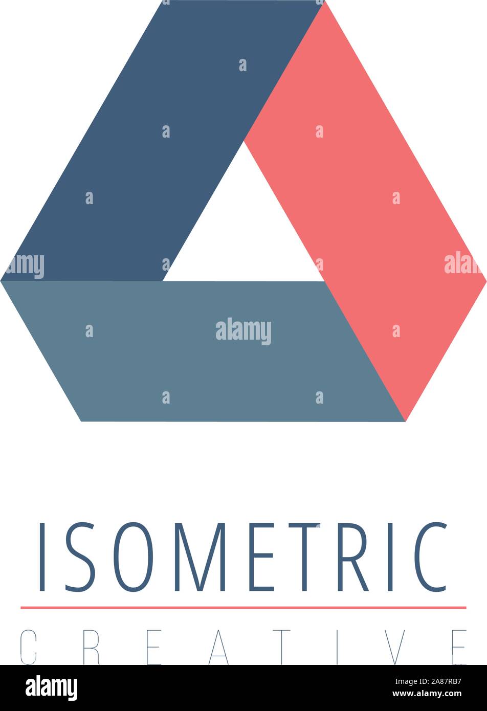 Abstrakte isometrische unmögliche Dreieck Logo Design vorlage, Retro optische Wirkung. Vektor Illustration auf weißem Hintergrund. Stock Vektor