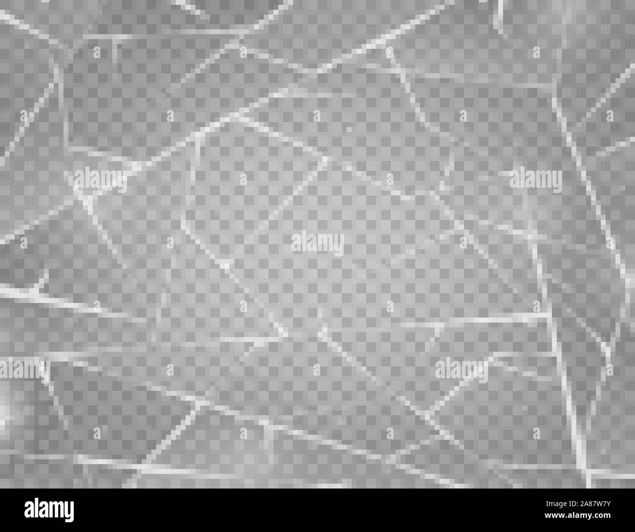 Realistische Risse im Eis. Frozen Glas mit Risse und Kratzer. Vector Illustration. Stock Vektor