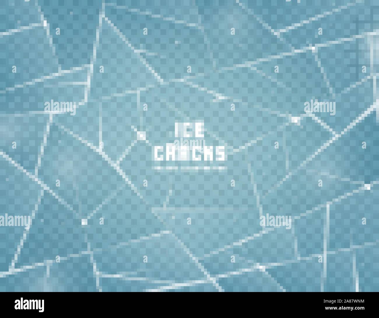 Realistische Risse im Eis. Frozen Glas mit Risse und Kratzer. Vector Illustration. Stock Vektor