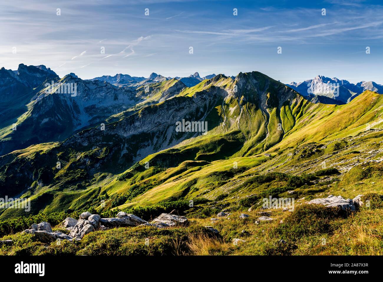 Salober, Schochen, kleinen Meer Kopf, Koblat, Allgäuer Alpen, Bayern, Deutschland Stockfoto