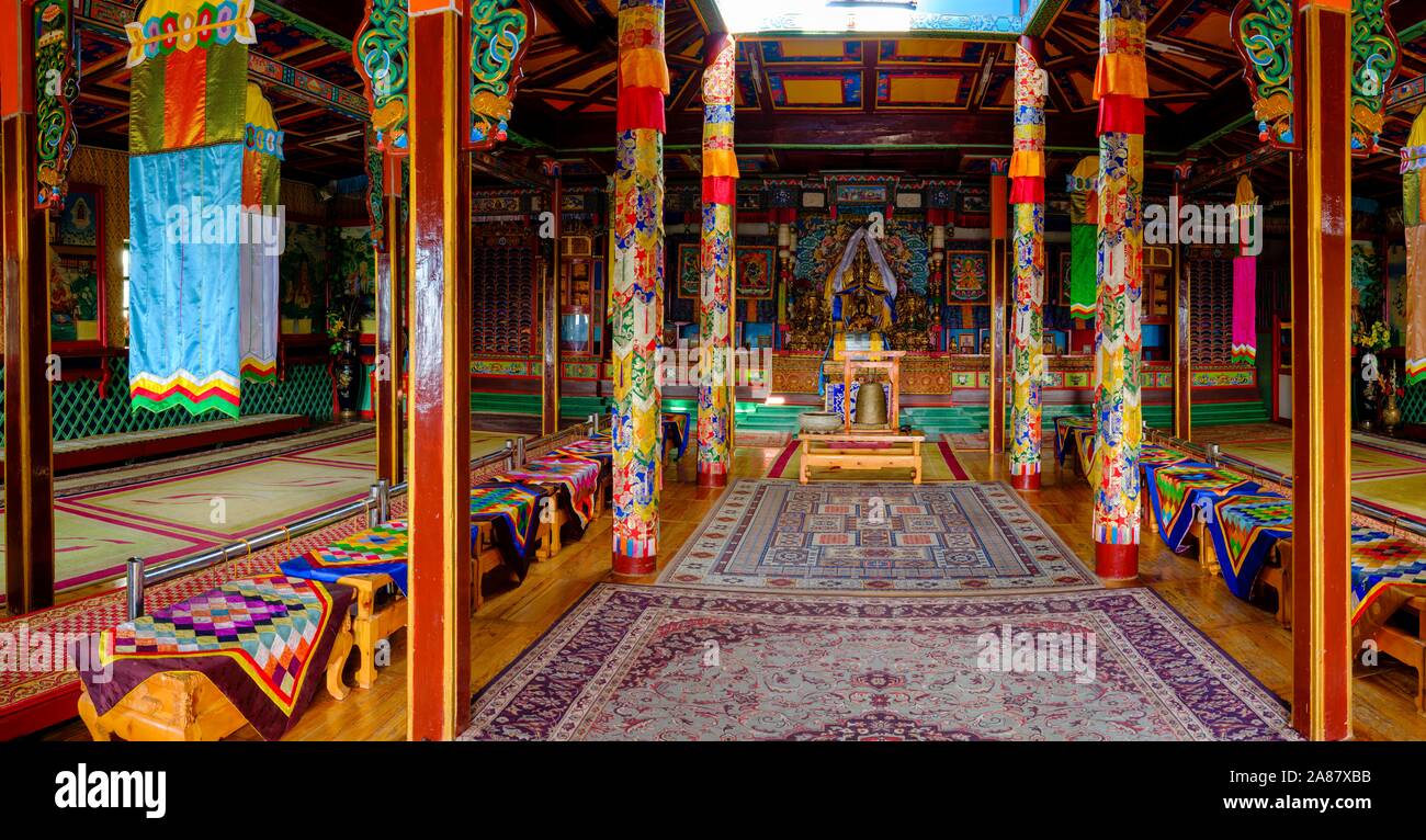 Aryapala Tempel Meditationszentrum, Gorchi Terelj Nationalpark, Ulan Bator, Mongolei Stockfoto