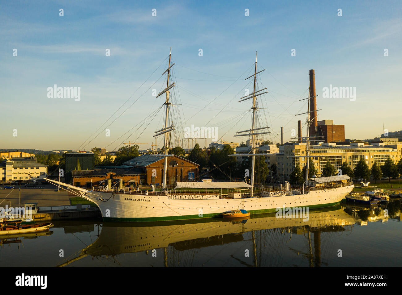 Die Suomen Joutsen sind im Hafen von Turku in Finnland geboren Stockfoto