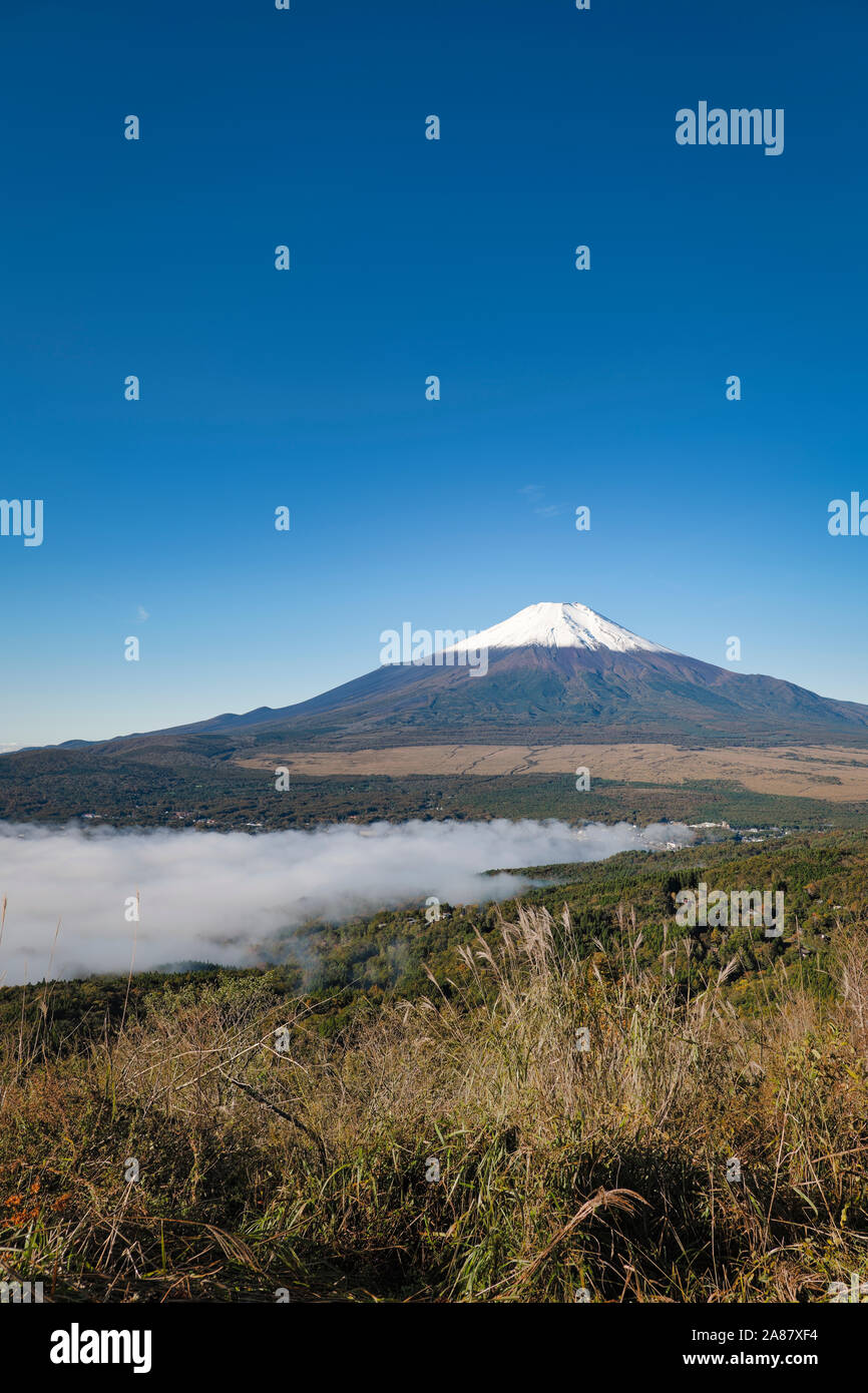 Mt. Fuji über ein Meer von Wolken Stockfoto