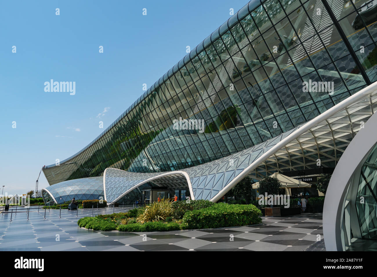 Baku, Aserbaidschan, 20-05-2019 - internationalen Flughafen Heydar Aliyev stock Bild Stockfoto