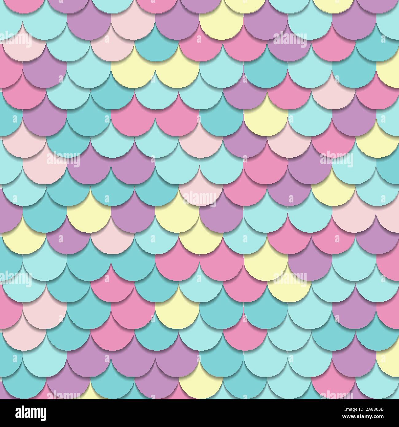 Abstraktes Muster Fische Waage Motiv Pastell Farbe Hintergrund und Textur. Traditionelle japanische Ornament nahtloses Design. Vector Illustration Stock Vektor