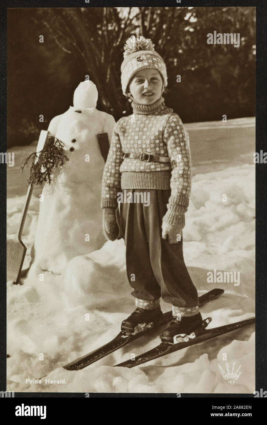 Prinz Harald von Norwegen, König, fotografiert Heute Skifahren im Jahre 1940 vor dem Ausbruch des Zweiten Weltkriegs Stockfoto