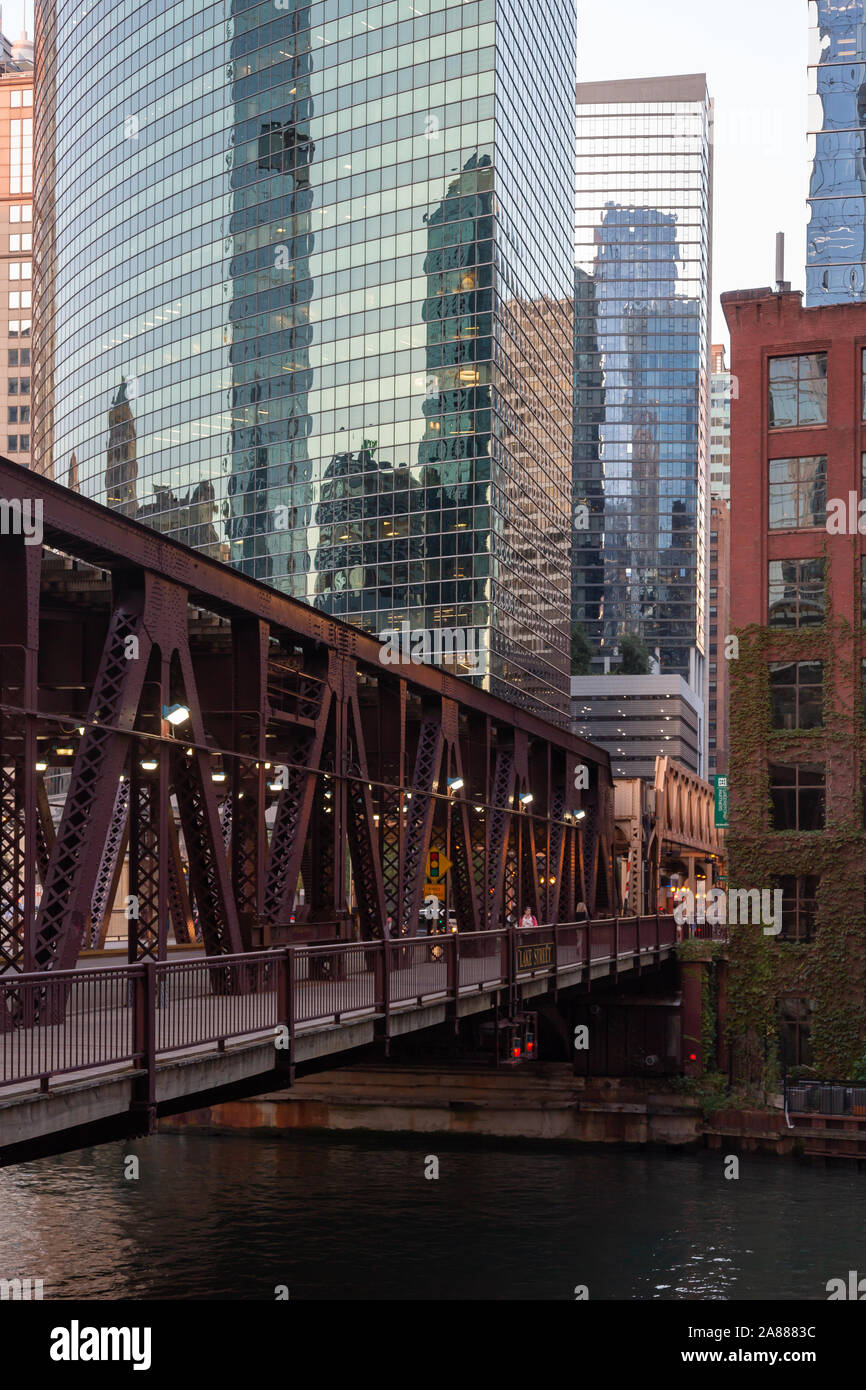 Lake Street Bridge, The Loop, Chicago, USA Stockfoto