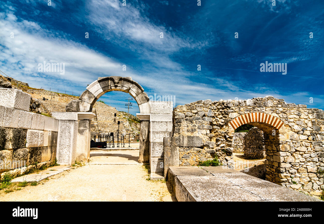 Das antike Theater von Philippi in Griechenland Stockfoto