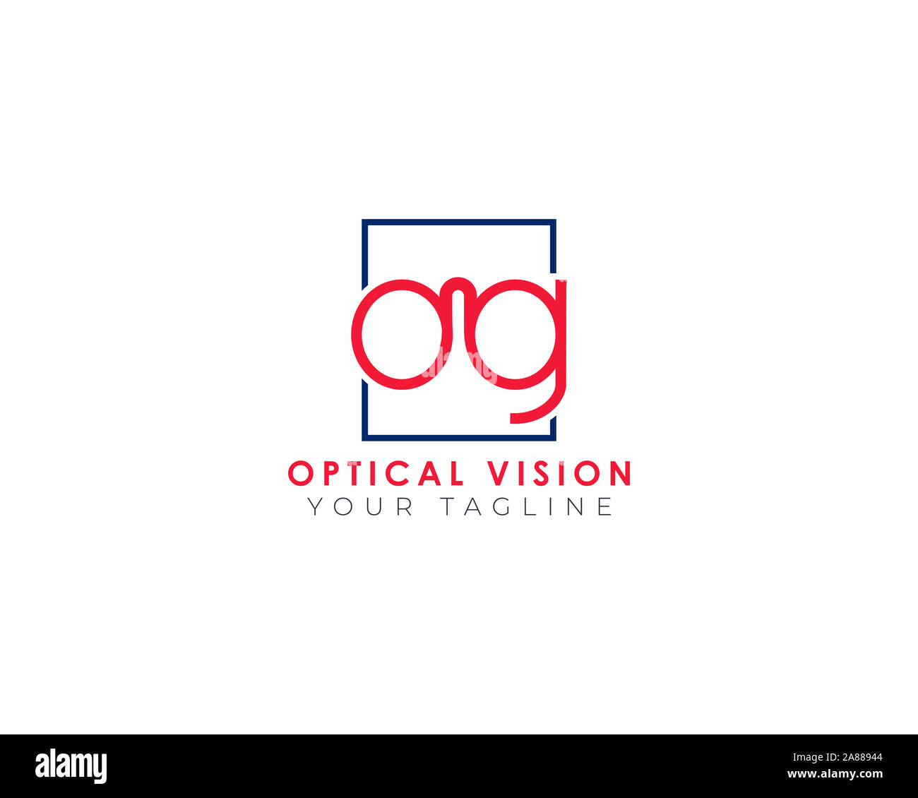 OG Letter Alphabet Optical Vision Logo Design Template Stockfoto