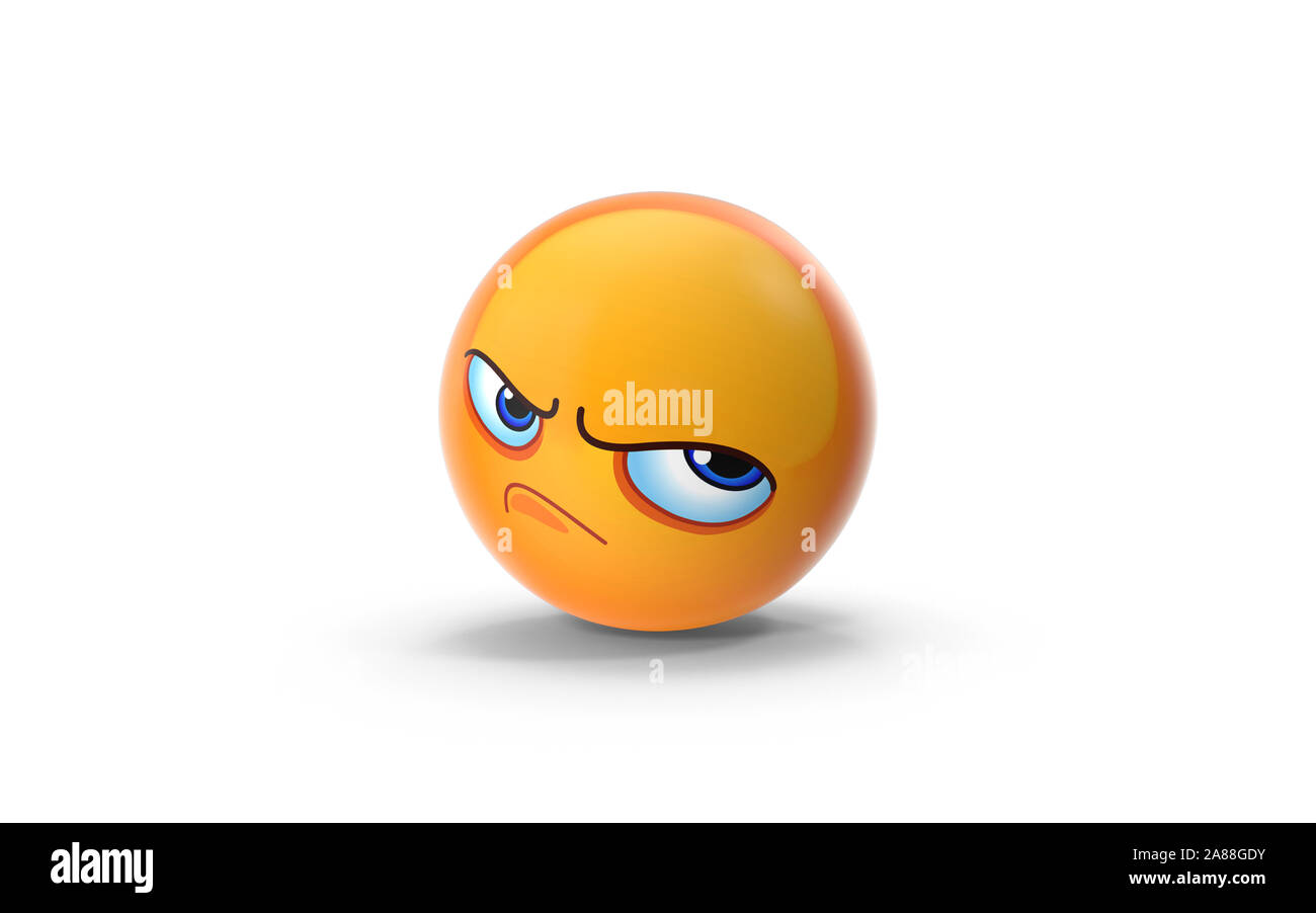 Cartoon Stil niedlichen 3D Emotion auf weißem Hintergrund. Leicht zu schneiden und für alle Ihre Social Media, Print und Design Anforderungen zuschneiden. 3D-Rendering. Stockfoto