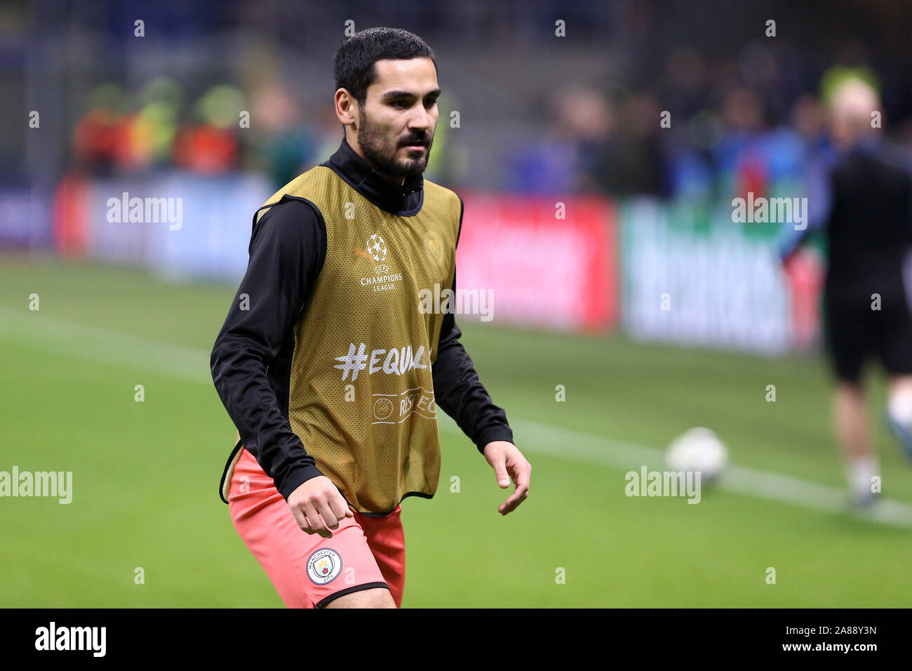 Mailand, Italien. 06. November 2019. Uefa Champions League Gruppe C Atalanta Bergamasca Calcio vs Manchester City FC. Ilkay Gundogan von Manchester City FC. Stockfoto